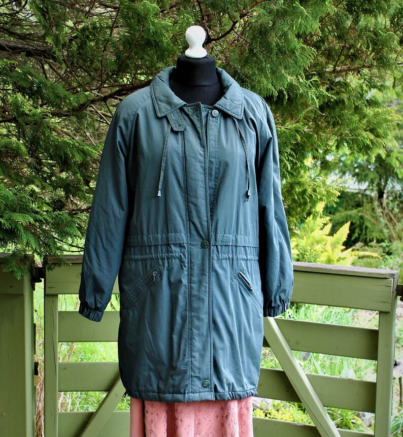 Vintage Army Green Jacket Parka Coat Women Long Size M L Etsy