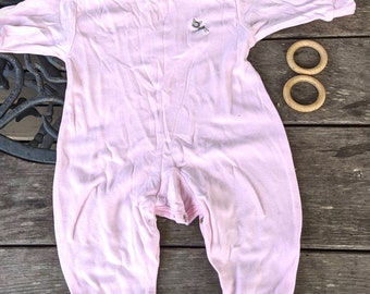 Pink vintage baby girl romper cotton 52 cm/ 20.47 inches