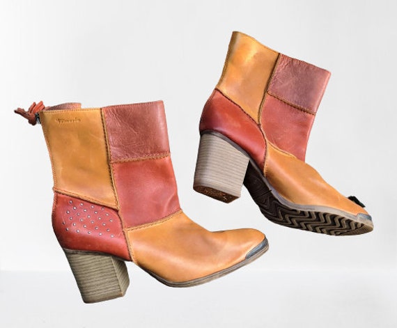 zaad liberaal op vakantie Vintage Brown Boots Women Shoes Medium Heels Tamaris Leather - Etsy