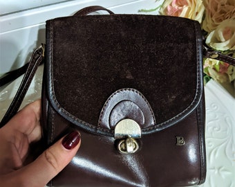 Brown mini shoulder bag small leather women gift for her