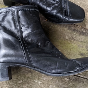 Botines vintage negros piel mujer 1960 estilo tacón bajo Clarks Talla 5,5 Reino Unido/ 38 UE/ 7,5 US