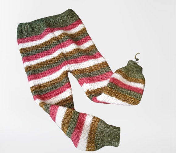 Vintage NEW knitted kids pants trousers leggings … - image 2