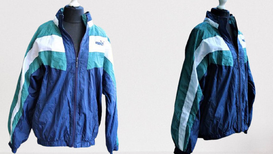 レビュー高評価の商品!の商品をすべて Windbreaker PUMA Sport Jacket Vintage 80' Blue Green White ウェア