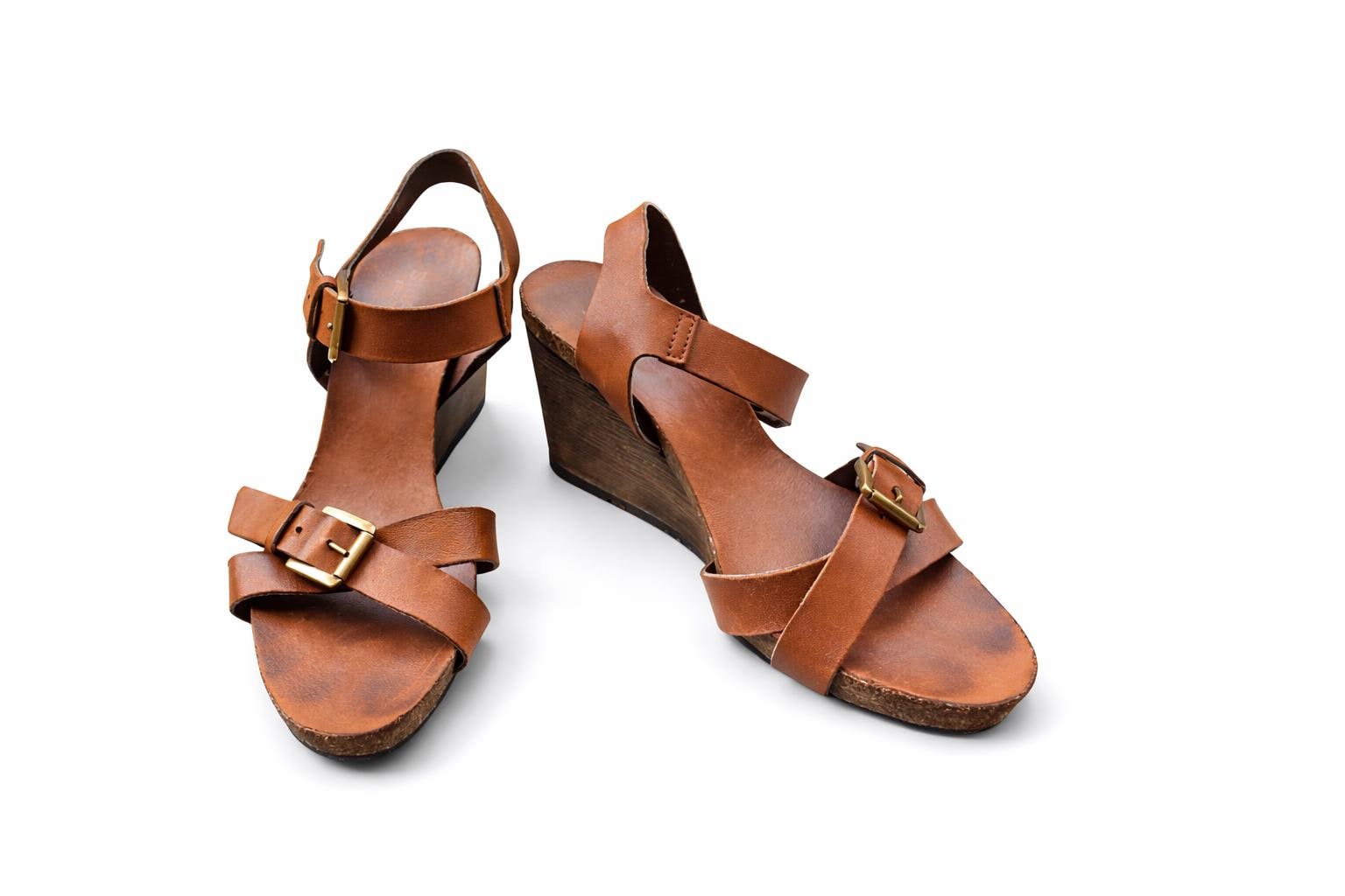 Brown Leather Sandals with Buckle  8.5-9 W59189s.jpg main image 2