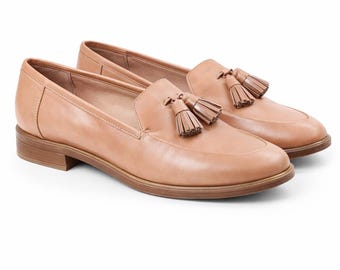 Vintage läderskor beige bruna cappuccino dam CLARKS storlek 39.5 EU/ 8.5 US/ 6 UK