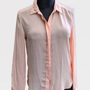 Vintage  pink peach blouse shirt top tees women Size S M