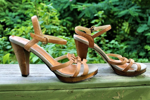 Tommy Hilfiger schoenen hakken lederen vintage sandalen | Etsy
