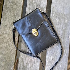 sac en cuir noir vintage épaule hommes unisexe messager cadeau pour lui petite taille