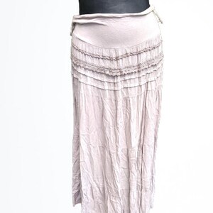 Vintage maxi skirt beige light brown women summer long Size S