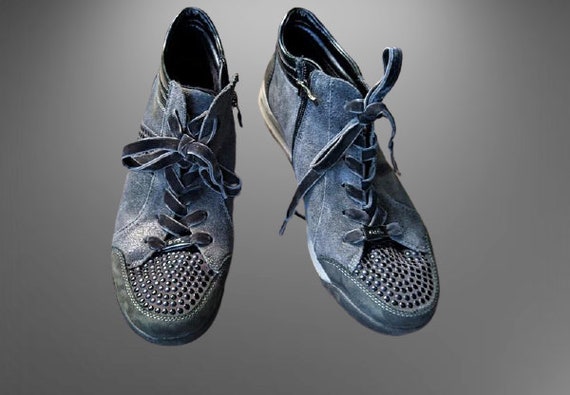 Grijze vintage sneakers schoenen lederen vrouwen Ara Maat 8.5 US