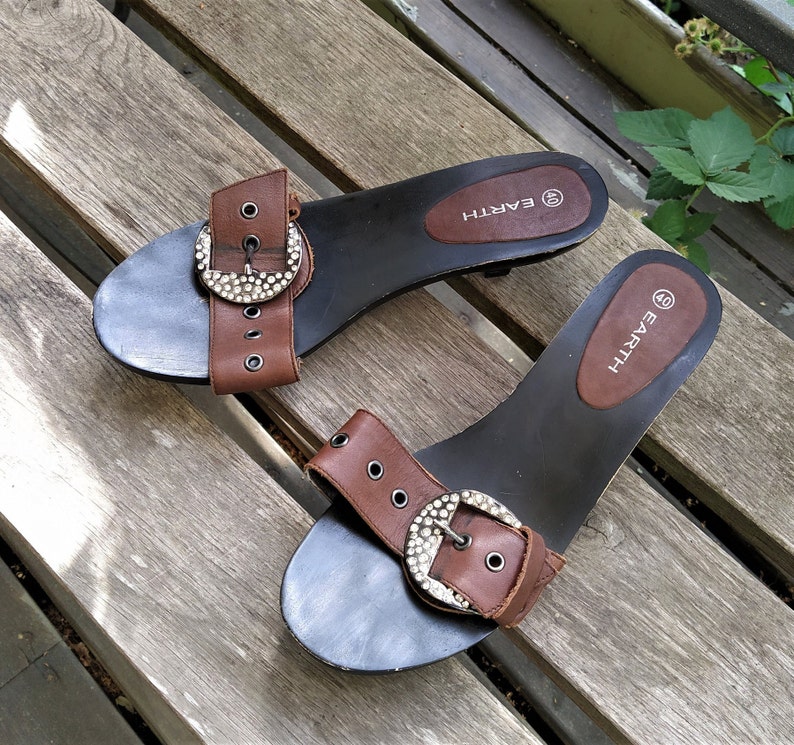 Mules Vintage Femme Alexandre - Cuir Beige - Taille 37 - Talon Bas - Fabriquées En Espagne