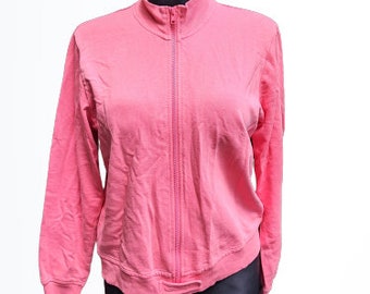 Vintage pinke Jacke Sport mit Reißverschluss Damen Gr. L