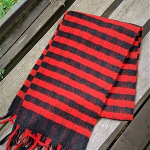 Red black plaid scarf warm soft unisex Gift for Christmas