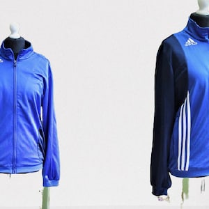 ヴィンテージ スポーツ ジャケット ADIDAS ブルー 70 年代 ヒップスター ボンバー セーター ユニセックス