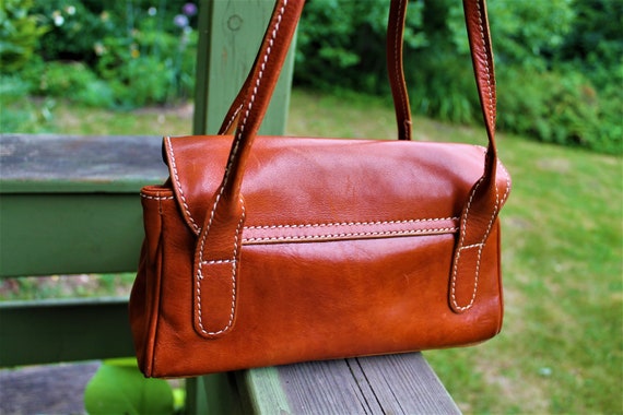 Sac à Main 100% Cuir Marron - Doubles Anses - Made In Italy - état Parfait - Occasion
