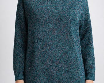 Vintage green sweater pullover women Size M L