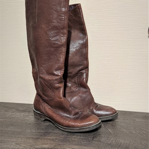 Bruine vintage laarzen leer Tommy Hilfiger ruiter dames schoenen Maat 40 EU / 9 VS / 6.5 UK