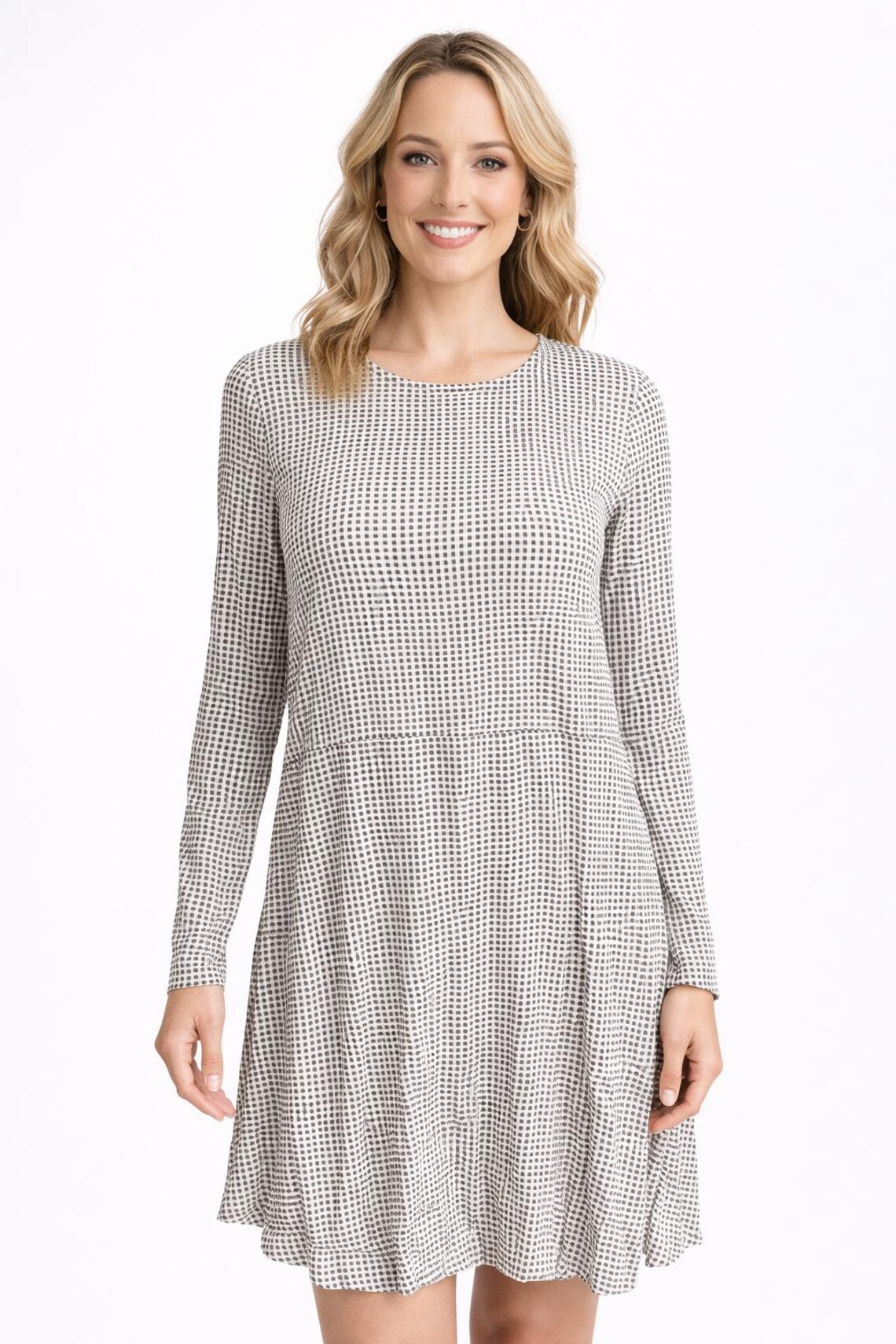 Vintage dress women tunic black white Size S 36 EU, foto 1 di 5