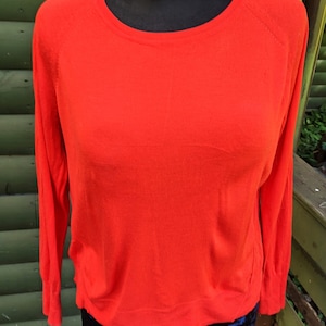Roter Vintage Pullover Damen Pullover Größe M L