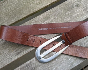 Vintage brown belt women Saddler leather