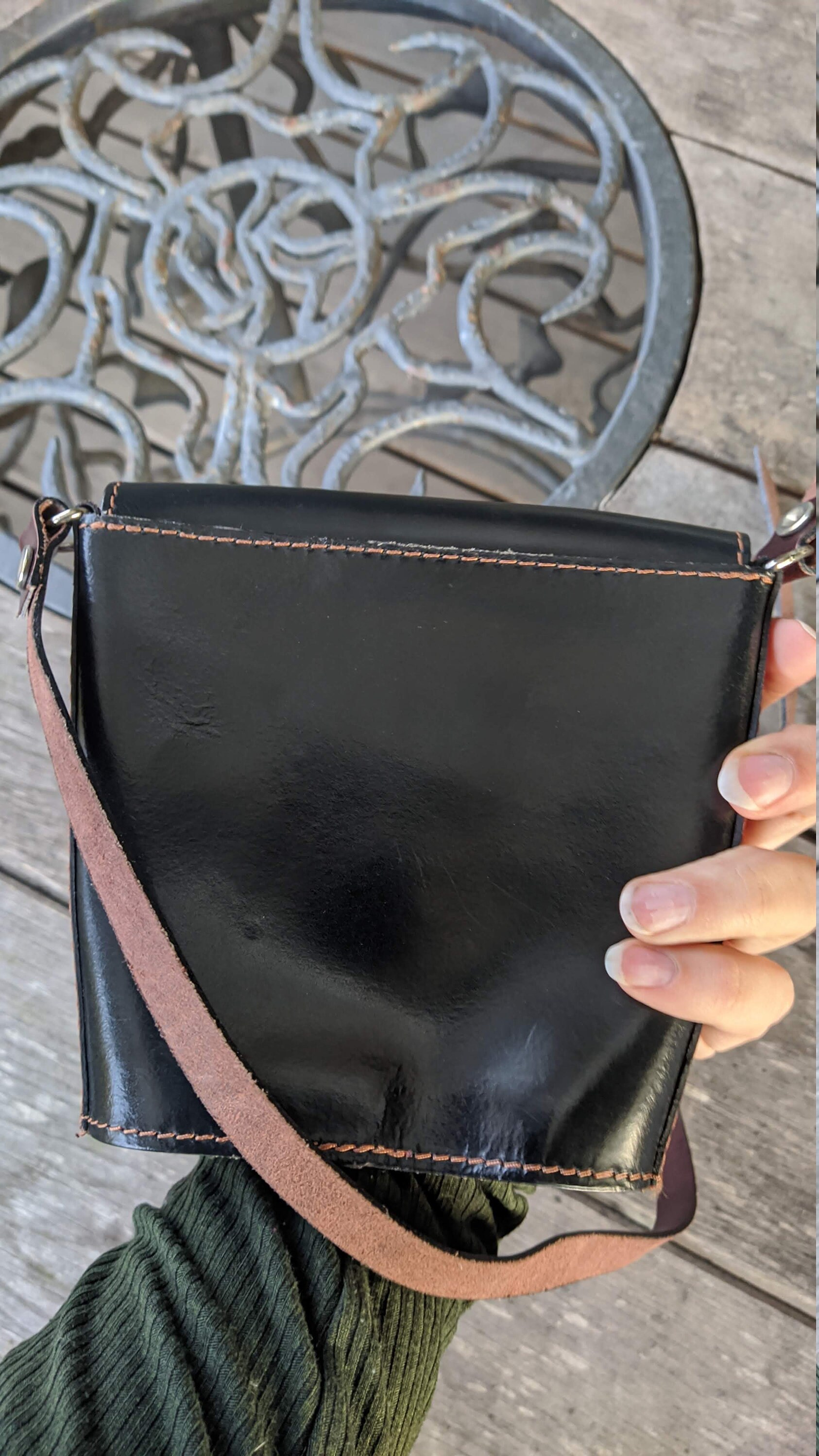 ショルダーバッグ・ポシェット ^LEATHERY^ Vintage chain cross shoulder bag mini BLACK LRBG4 il_1080xN.3193905157_6n4o.jpg