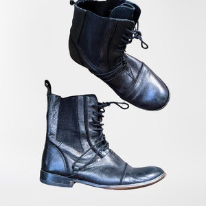Zapatos de cuero negro vintage para hombres talla 42 EU/ 8 M UK/ 8.5 M US