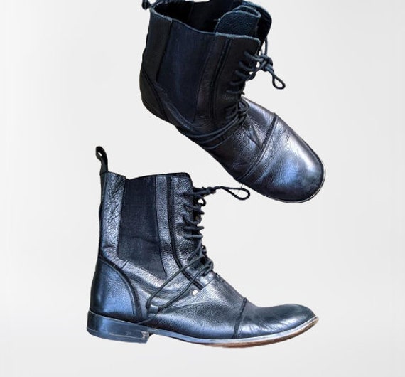 Vintage Black Leather Mens Shoes US 8.5 UK 8 EU 42 Black 