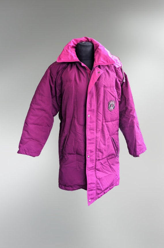 Pink purple vintage jacket women long, coat 1980 s