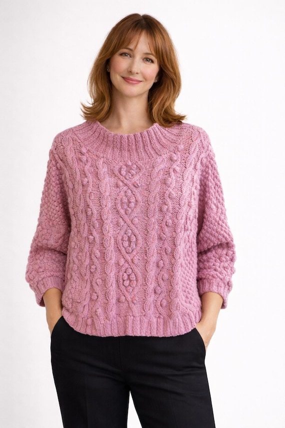 アメリカヴィンテージ　Back Cable Knit ピンク Ameri（アメリ）の「BACK CABLE KNIT（ニット/セーター）」 - WEAR