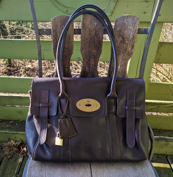 Vintage brown leather Mulberry bag tote handle bag