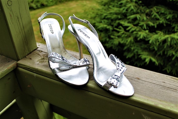 womens silver heels uk