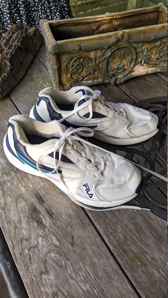 Verzamelen Donder Bliksem Vintage Sneakers White Shoes Blue Men Fila Sport Size 45 EU/ - Etsy