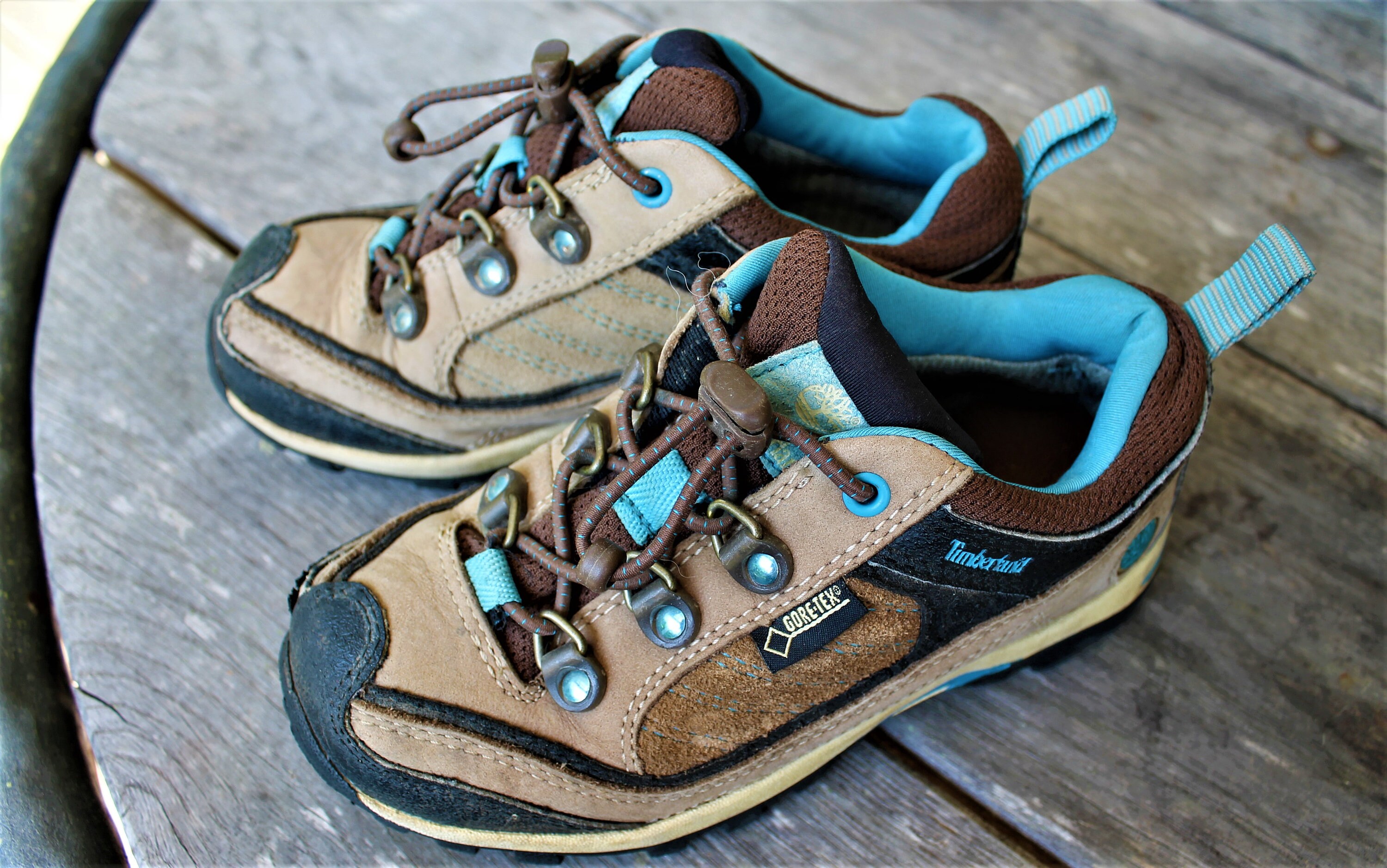 Leather Shoes Vintage Hiking Kids Timberland Brown Boys Blue