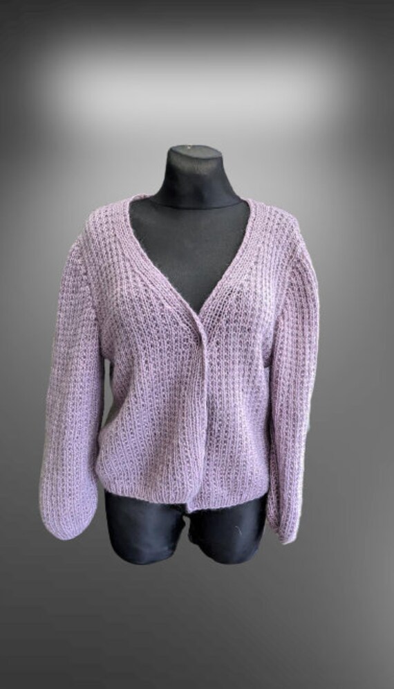 light purple cardigan sweater