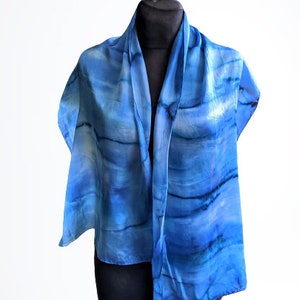 Vintage silk scarf hand made batik dyed Christmas gift unisex