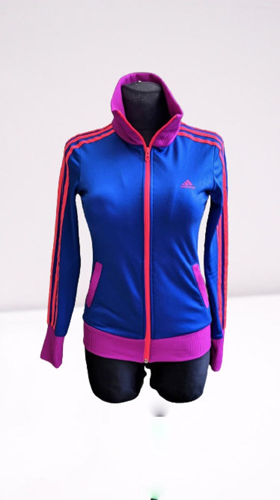 Vintage ADIDAS Jacket Women Blue Pink 