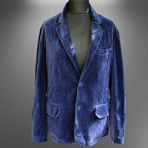 Vintage jacket men velure blue purple American EAGLE coat Size M blazer