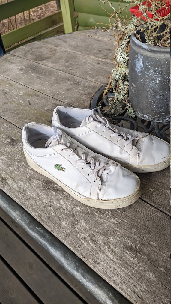 directory Intens Deter Buy Vintage Lacoste Shoes Leather Sneakers White Men Size 10 US/ Online in  India - Etsy