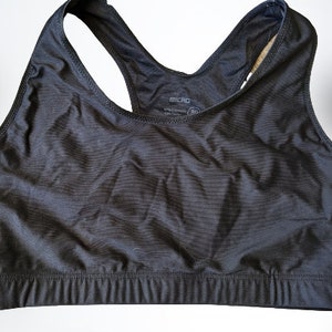 Vintage sport bra black support compressive 80 A B bras bralette