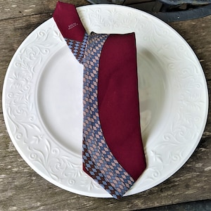 Vintage LANVIN Paris tie silk red purple necktie Christmas gift for him