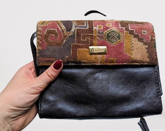Vintage brown leather bag brown  suede leather Graceland messenger shoulder crossbody gift for her