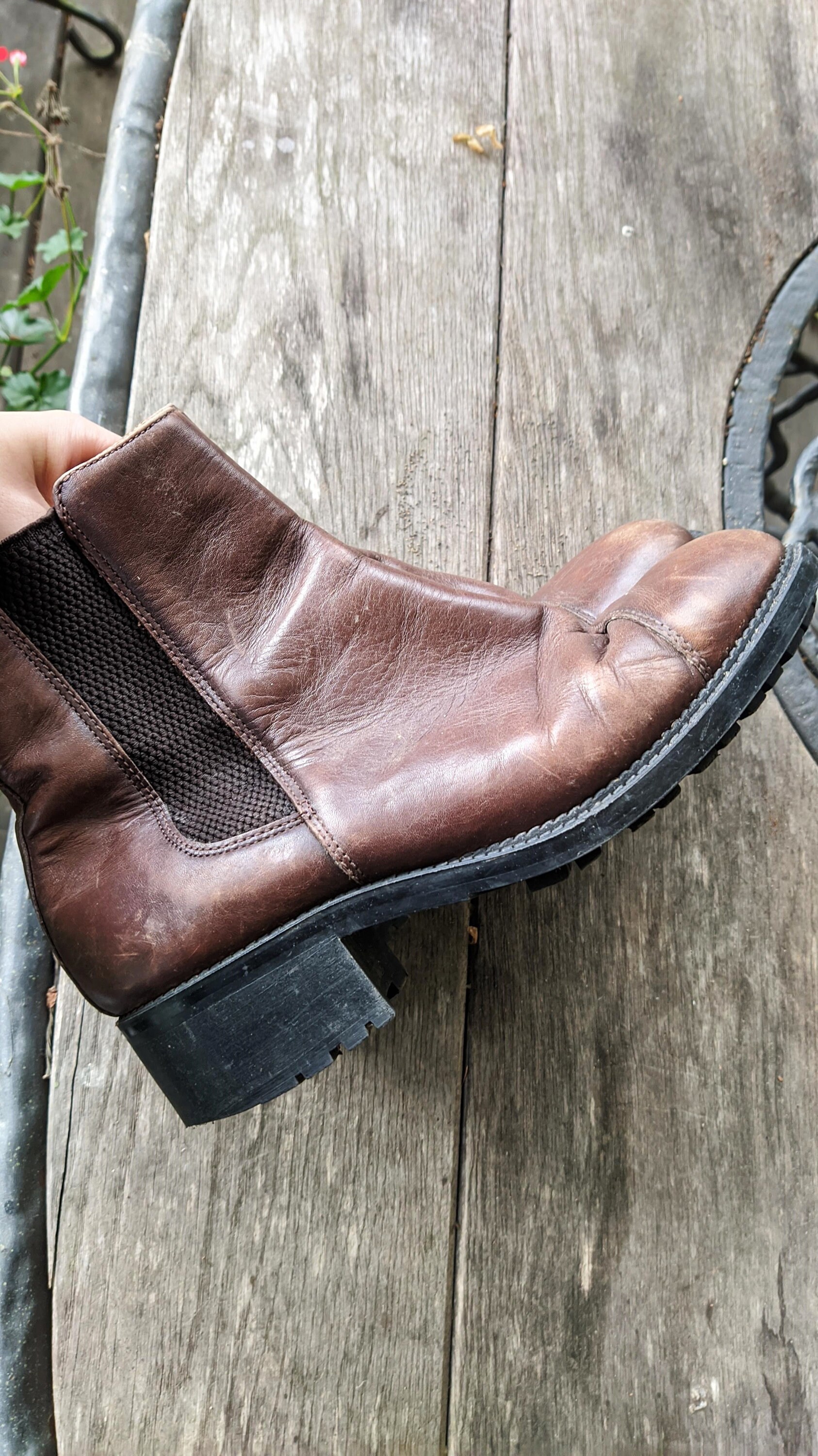 Vintage Massimo Dutti Ankle Boots Brown Leather Women Size 