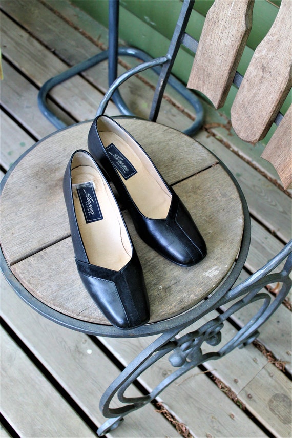 øjenbryn Bandit Bevidst Shoes Black Vintage Medium Heels Pumps Women Simona Fashion - Etsy