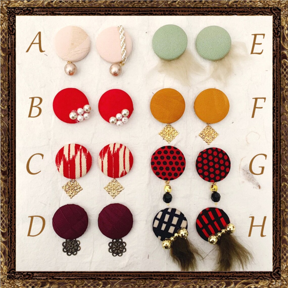 Vintage Kimono button earrings handmade by Japanese creators Etsy