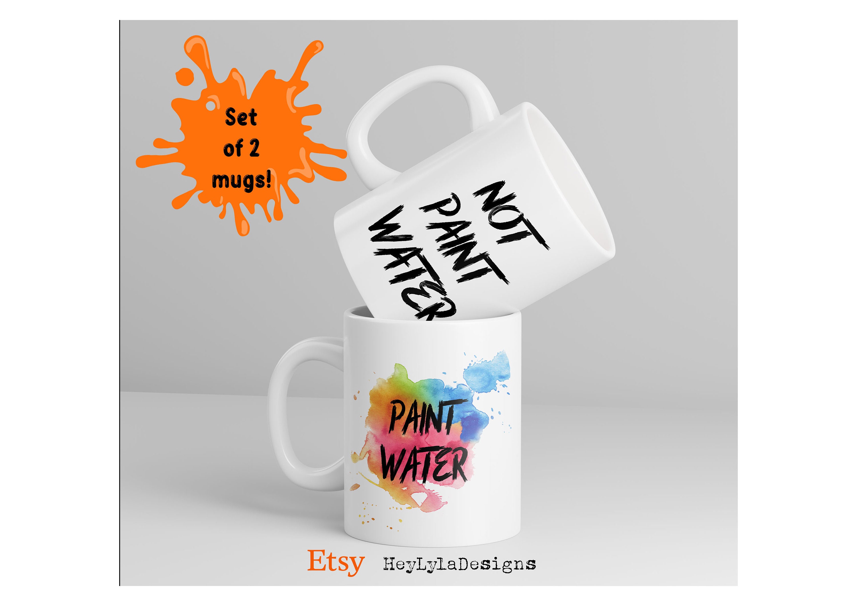 Paint Water Not Paint Water 2 Mug Set 