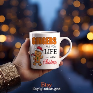 Funny 'Gingers Are For Life' *Christmas Gift, Stocking Filler, Hot Chocolate, Secret Santa, Gingerbread Man*