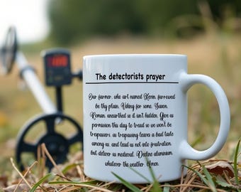 Funny Metal Detector/Detectorist Prayer Blessing Mug Coaster *Hobby, Dad, Mum, Comedy, Birthday, Christmas, Stocking Filler, Secret Santa*