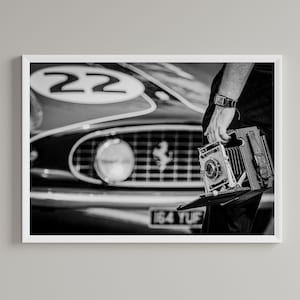 Wall Art, Vintage, Classic, Car, Motorsport, Racing, Goodwood, Digital Download, Photography, Black & White, Original Art
