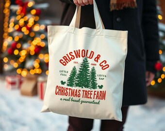 Griswold & Co Christmas Tree Farm Tote Bag, Winter, Christmas, Reusable, Gift, Gift Bag, Novelty, Funny, National Lampoons, Vacation