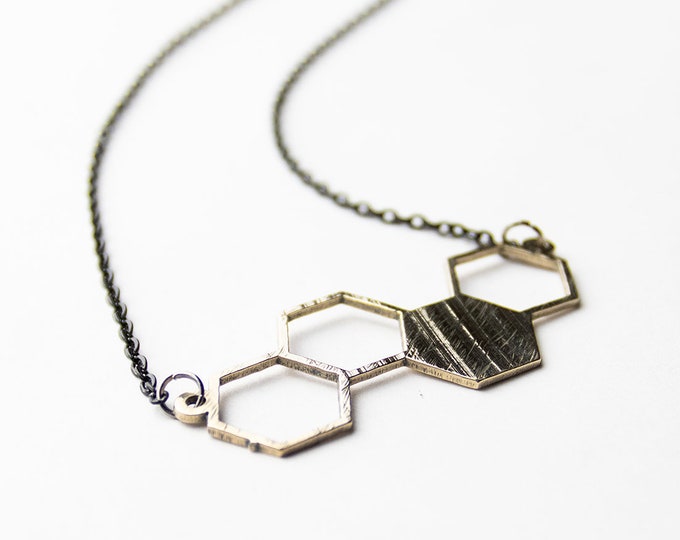 Hexagon - Upcycled Jewelry Music Cymbal Necklace